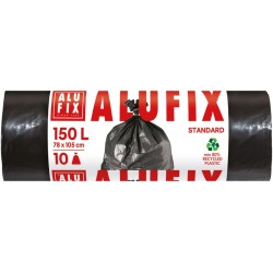 WORKI NA ŚMIECI LDPE ALUFIX CZARNE 150L 10SZT.