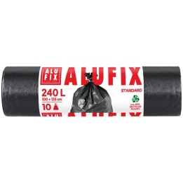WORKI NA ŚMIECI LDPE ALUFIX CZARNE 240L 10SZT.