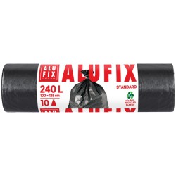 WORKI NA ŚMIECI LDPE ALUFIX CZARNE 240L 10SZT.