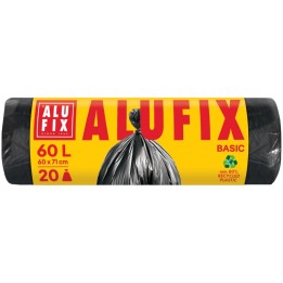 WORKI NA ŚMIECI HDPE ALUFIX ECONOMY CZARNE 60L 20SZT.