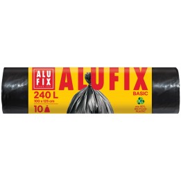 WORKI NA ŚMIECI HDPE ALUFIX ECONOMY CZARNE 240L 10SZT.