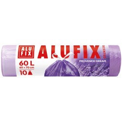 WORKI NA ŚMIECI HDPE LAWENDOWE ALUFIX FIOLETOWE 60L 10SZT.