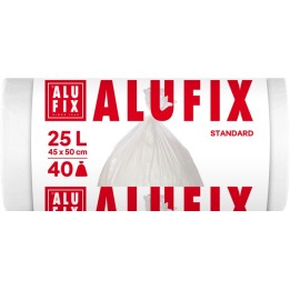 WORKI NA ŚMIECI HDPE ALUFIX BIAŁE 25L 40SZT.
