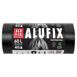 WORKI NA ŚMIECI HDPE ALUFIX PROFESSIONAL CZARNE 60L 40SZT.