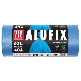 WORKI NA ŚMIECI HDPE ALUFIX PROFESSIONAL NIEBIESKIE 60L 40SZT.