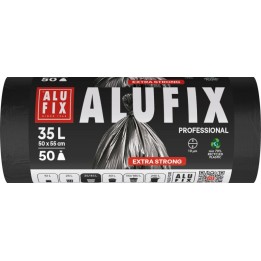 WORKI NA ŚMIECI HDPE ALUFIX PROFESSIONAL CZARNE 35L 50SZT.