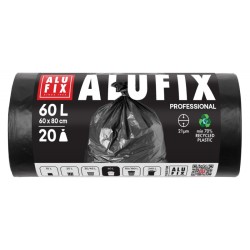 WORKI NA ŚMIECI LDPE ALUFIX PROFESSIONAL CZARNE 60L 20SZT.
