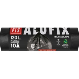WORKI NA ŚMIECI LDPE ALUFIX PROFESSIONAL CZARNE 120L 10SZT.