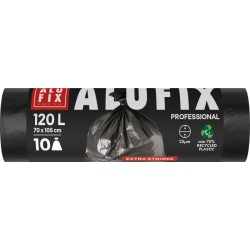 WORKI NA ŚMIECI LDPE ALUFIX PROFESSIONAL CZARNE 120L 10SZT.