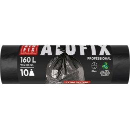 WORKI NA ŚMIECI LDPE ALUFIX PROFESSIONAL CZARNE 160L 10SZT.