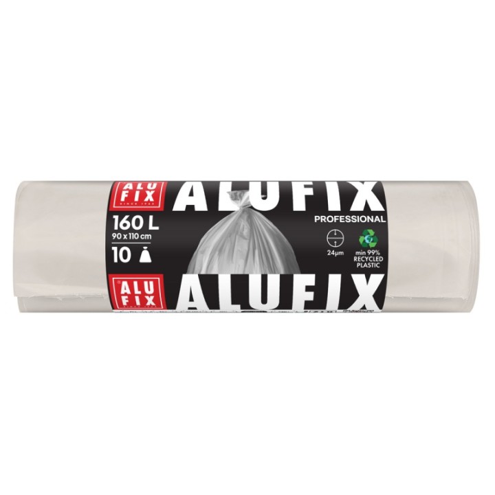 WORKI NA ŚMIECI LDPE ALUFIX PROFESSIONAL TRANSPARENTNE 160L 10SZT.