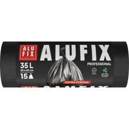 WORKI NA ŚMIECI LDPE ALUFIX PROFESSIONAL CZARNE 35L 15SZT.