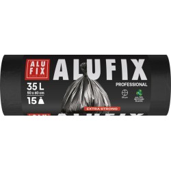 WORKI NA ŚMIECI LDPE ALUFIX PROFESSIONAL CZARNE 35L 15SZT.