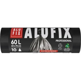 WORKI NA ŚMIECI LDPE ALUFIX PROFESSIONAL CZARNE 60L 10SZT.