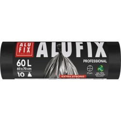 WORKI NA ŚMIECI LDPE ALUFIX PROFESSIONAL CZARNE 60L 10SZT.