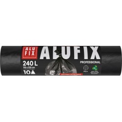 WORKI NA ŚMIECI LDPE ALUFIX PROFESSIONAL CZARNE 240L 10SZT.