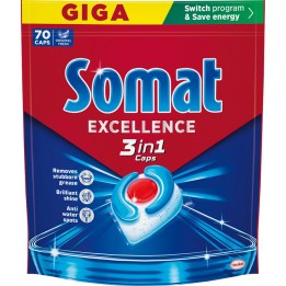 KAPSUŁKI DO ZMYWARKI SOMAT EXCELLENCE 3W1 CYTRYNOWE 70SZT.