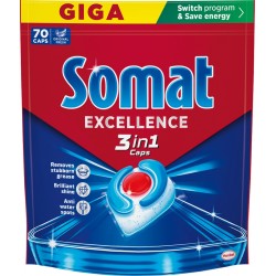 KAPSUŁKI DO ZMYWARKI SOMAT EXCELLENCE 3W1 CYTRYNOWE 70SZT.
