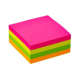 KARTECZKI SAMOPRZYLEPNE 76X76MM Q-CONNECT 4 KOLORY NEON 400KART
