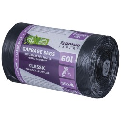 WORKI NA ŚMIECI LDPE DONAU EXPERT CZARNE 60L 50SZT.