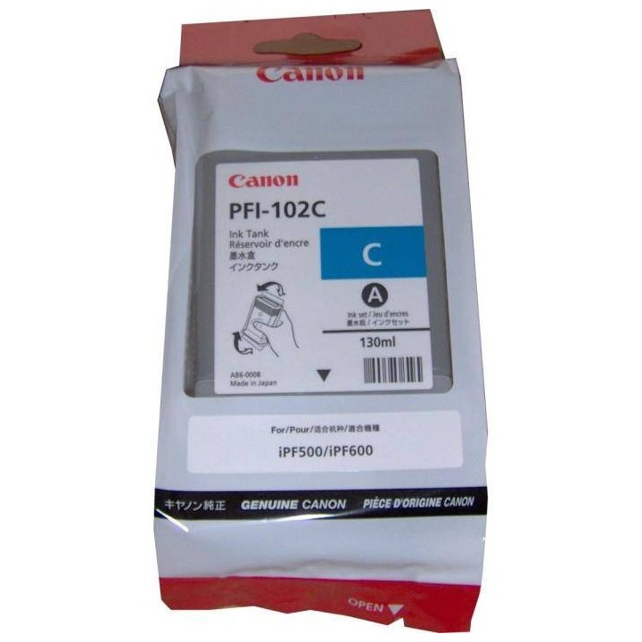 TUSZ ORYGINALNY CANON PFI102C 0896B001 CYAN 130 ML