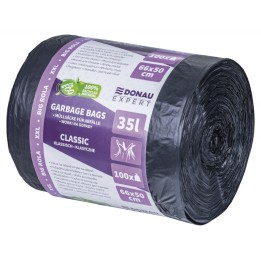 WORKI NA ŚMIECI Z USZAMI DONAU EXPERT CZARNE 35L 100SZT.