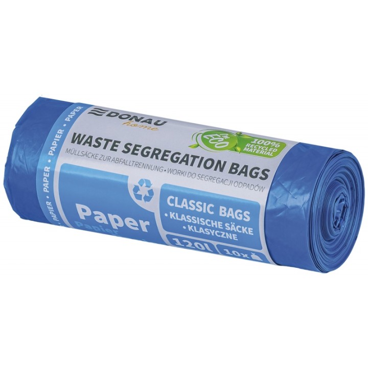 WORKI LDPE DO SEGREGACJI DONAU HOME NIEBIESKIE 120L 10SZT.