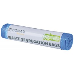 WORKI NA ŚMIECI LDPE DO SEGREGACJI Z TAŚMĄ DONAU HOME NIEBIESKIE 120L 10SZT.