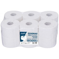 PAPIER TOALETOWY DWUWARSTWOWY CELULOZOWY DONAU PROFESSIONAL BIAŁY 63M 12SZT.