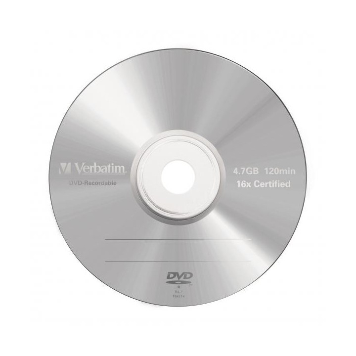 Verbatim DVD-R, DataLife PLUS, 43518, 4.7GB, 16x, jewel box, 1 KUS, Scratch Resistant, 12cm, General, Advanced Azo+, Matte Silve