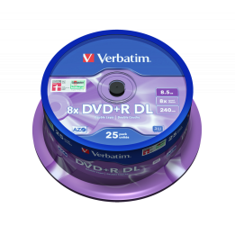 Verbatim DVD+R DL, Double Layer Matt Silver, 43757, 8.5GB, 8x, spindle, 25-pack, 12cm, do archiwizacji danych