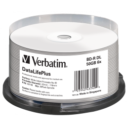 Verbatim BD-R, 50GB, spindle, 43749, 6x, 25-pack, do archiwizacji danych