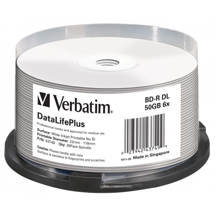 Verbatim BD-R, 50GB, spindle, 43749, 6x, 25-pack, do archiwizacji danych