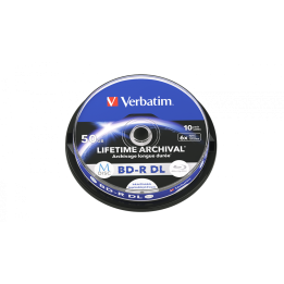 Verbatim BD-R DL, 50 GB, LIFETIME ARCHIVAL, spindle, 43847, 6x, 10 szt, do archiwizacji danych
