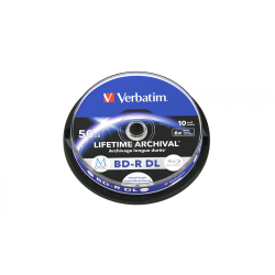 Verbatim BD-R DL, 50 GB, LIFETIME ARCHIVAL, spindle, 43847, 6x, 10 szt, do archiwizacji danych