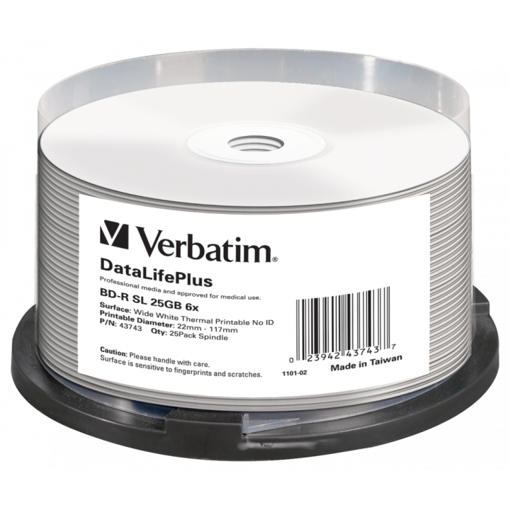 Verbatim BD-R, Single Layer 25GB, spindle, 43743, 6x, 25-pack