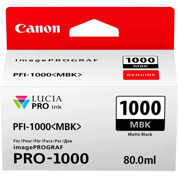 TUSZ ORYGINALNY CANON PFI1000MBK 0545C001 MATTE CZARNY 80 ML
