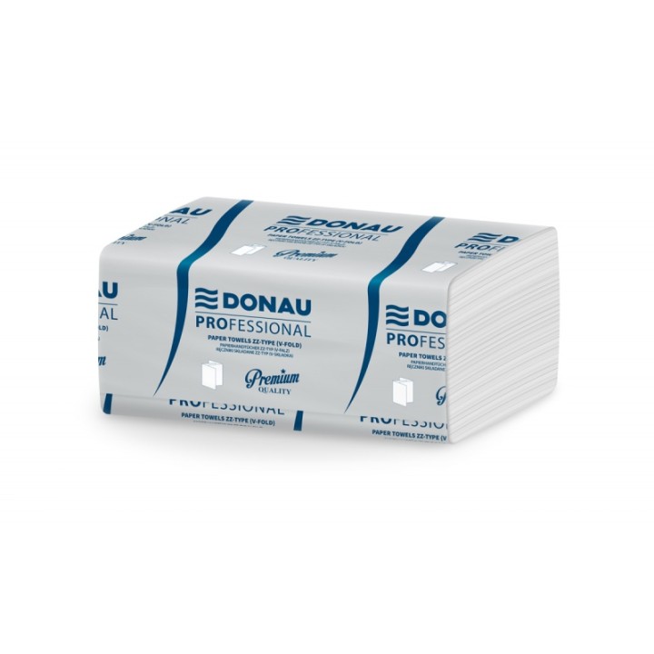 RĘCZNIK PAPIEROWY DWUWARSTWOWY CELULOZOWY DONAU PROFESSIONAL ZZ BIAŁY 150 LISTKÓW 20SZT.