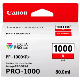 TUSZ ORYGINALNY CANON PFI1000R 0554C001 CZERWONY 80 ML