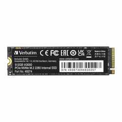 SSD Wewnętrzny Verbatim Vi3000 M.2, 49374, 512GB, czarny, NVMe