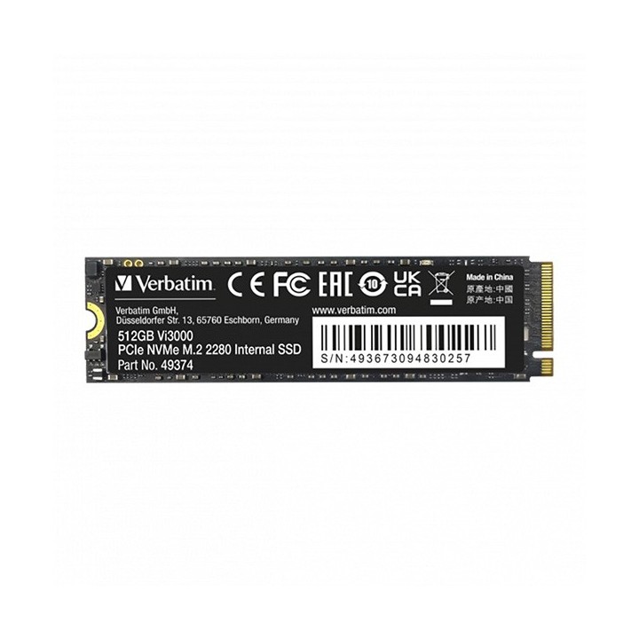 SSD Wewnętrzny Verbatim Vi3000 M.2, 49374, 512GB, czarny, NVMe