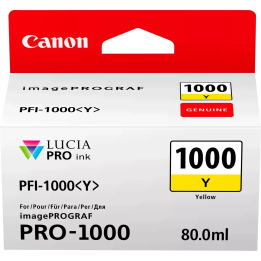 TUSZ ORYGINALNY CANON PFI1000Y 0549C001 YELLOW 80 ML
