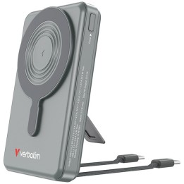 Verbatim power bank Charge n Go 2C Display, kabel 12V, ładowanie telefonu, 32272, 10000mAh, Mocowanie magnetyczne, Szary