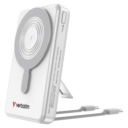 Verbatim power bank Charge n Go 2C Display, kabel 12V, ładowanie telefonu, 32273, 10000mAh, Mocowanie magnetyczne, srebrna