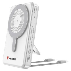 Verbatim power bank Charge n Go 2C Display, kabel 12V, ładowanie telefonu, 32273, 10000mAh, Mocowanie magnetyczne, srebrna