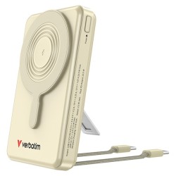 Verbatim power bank Charge n Go 2C Display, kabel 12V, ładowanie telefonu, 32274, 10000mAh, Mocowanie magnetyczne, złota