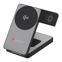 Verbatim powerbank Charge ,n, Go Qi2 5/9/12V, ładowanie telefonu, zegarka, Airpods, 32295, 10000mAh, Mocowanie magnetyczne, szar