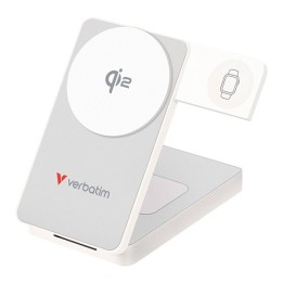 Verbatim powerbank Charge ,n, Go Qi2 5/9/12V, ładowanie telefonu, zegarka, Airpods, 32296, 10000mAh, Mocowanie magnetyczne, biał