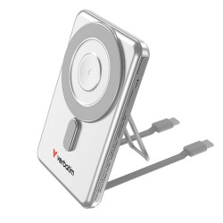 Verbatim powerbank Charge ,n, Go 2C z dwoma kablami 5V, ładowanie telefonu, 32276, 5 000mAh, Mocowanie magnetyczne, srebrna