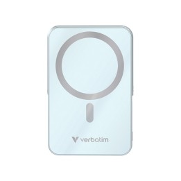 Verbatim powerbank z ładowaniem bezprzewodowym 5V, ładowanie telefonu, 32266, 10 000mAh, Mocowanie magnetyczne, Niebieska